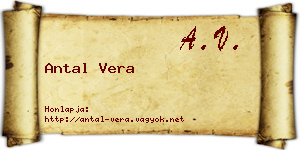 Antal Vera névjegykártya